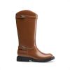 imageDREAM PAIRS Girls Knee High Boots Side Zipper Riding Shoes for Little KidBig KidTan