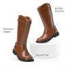 imageDREAM PAIRS Girls Knee High Boots Side Zipper Riding Shoes for Little KidBig KidTan
