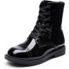 imageDREAM PAIRS Girls Boys Combat Ankle Boots Side Zipper Shoes with Lace Up for ToddlerLittle KidBig KidAll Black