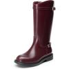 imageDREAM PAIRS Girls Knee High Boots Side Zipper Riding Shoes for Little KidBig KidBurgundy