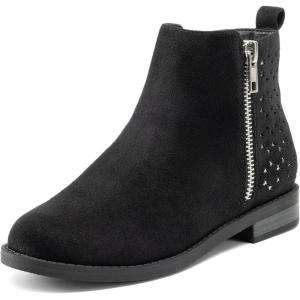 imageDREAM PAIRS Girls Ankle Boots with Side Zipper Low Heels ToddlerLittle KidBig KidBlack