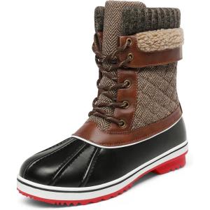 imageDREAM PAIRS Womens Snow Winter Boots Mid Calf Waterproof Duck Warm Outdoor Winter Boots ShoesBrown