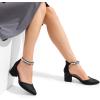 imageDREAM PAIRS ANNEE Pointed Toe Low Chunky Heels Pump ShoesBlackrhinestone