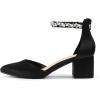 imageDREAM PAIRS ANNEE Pointed Toe Low Chunky Heels Pump ShoesBlackrhinestone