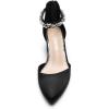 imageDREAM PAIRS ANNEE Pointed Toe Low Chunky Heels Pump ShoesBlackrhinestone