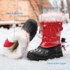 imageDREAM PAIRS Boys Girls Snow Boots WaterResistant Outdoor Warm Cozy AntiSlip Mid Calf Faux Fur Lining Insulated Winter Shoes for LittleBig KidsRedBlack