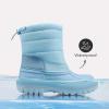 imageDREAM PAIRS Boys Girls Snow Boots WaterResistant Outdoor Warm Cozy AntiSlip Mid Calf Faux Fur Lining Winter Shoes for ToddlerLittleBig KidsBlue