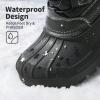 imageDREAM PAIRS Boys Girls Snow Boots Waterproof Outdoor Warm Cozy AntiSlip Mid Calf Faux Fur Lining Winter Shoes for LittleBig KidsBlack
