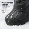 imageDREAM PAIRS Boys Girls Snow Boots Waterproof Outdoor Warm Cozy AntiSlip Mid Calf Faux Fur Lining Winter Shoes for LittleBig KidsBlackGreyRed