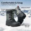 imageDREAM PAIRS Boys Girls Snow Boots Waterproof Outdoor Warm Cozy AntiSlip Mid Calf Faux Fur Lining Winter Shoes for LittleBig KidsBlackGreyRed