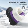 imageDREAM PAIRS Boys Girls Snow Boots Waterproof Outdoor Warm Cozy AntiSlip Mid Calf Faux Fur Lining Winter Shoes for LittleBig KidsPurple