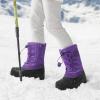 imageDREAM PAIRS Boys Girls Snow Boots Waterproof Outdoor Warm Cozy AntiSlip Mid Calf Faux Fur Lining Winter Shoes for LittleBig KidsPurple