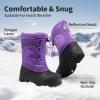 imageDREAM PAIRS Boys Girls Snow Boots Waterproof Outdoor Warm Cozy AntiSlip Mid Calf Faux Fur Lining Winter Shoes for LittleBig KidsPurple