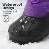 imageDREAM PAIRS Boys Girls Snow Boots Waterproof Outdoor Warm Cozy AntiSlip Mid Calf Faux Fur Lining Winter Shoes for LittleBig KidsPurple