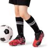 imageDREAM PAIRS Boys Girls Soccer Cleats Youth Firm Groud Sport Football Cleats with Soccer Socks for LittleBig KidToddlerRedBlack