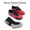 imageDREAM PAIRS Boys Girls Soccer Cleats Youth Firm Groud Sport Football Cleats with Soccer Socks for LittleBig KidToddlerRedBlack