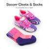 imageDREAM PAIRS Boys Girls Soccer Cleats Youth Firm Groud Sport Football Cleats with Soccer Socks for LittleBig KidToddlerWhitePurple