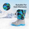 imageDREAM PAIRS Boys Snow Boots Waterproof Camouflage Slip Resistant Mid Calf Faux Fur Lining Outdoor Winter Shoes for LittleBig KidsBlueGray