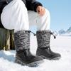 imageDREAM PAIRS Boys Snow Boots Waterproof Camouflage Slip Resistant Mid Calf Faux Fur Lining Outdoor Winter Shoes for LittleBig KidsGrayBlack