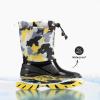 imageDREAM PAIRS Boys Snow Boots Waterproof Camouflage Slip Resistant Mid Calf Faux Fur Lining Outdoor Winter Shoes for LittleBig KidsYellowBlack