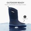 imageDREAM PAIRS Boys Waterproof Boots Outdoor Faux Fur Lining Shoes with Handles for Rain Snow Winter Muck Mud and Cold Weather for LittleBig KidsNavy