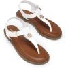 imageDREAM PAIRS Dressy TStrap Flat Thong Sandals for Women Comfort Roman Gladiator Casual Summer Beach Flip Flop Shoes with Adjustable Back Ankle StrapWhite