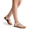 imageDREAM PAIRS Dressy TStrap Flat Thong Sandals for Women Comfort Roman Gladiator Casual Summer Beach Flip Flop Shoes with Adjustable Back Ankle StrapWhite