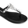 imageDREAM PAIRS Flip Flops for Women Dressy Rhinestone TStrap Thong Sandals for Summers Dress BeachBlack