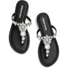 imageDREAM PAIRS Flip Flops for Women Dressy Rhinestone TStrap Thong Sandals for Summers Dress BeachBlack
