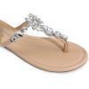imageDREAM PAIRS Flip Flops for Women Dressy Rhinestone TStrap Thong Sandals for Summers Dress BeachNude