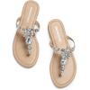 imageDREAM PAIRS Flip Flops for Women Dressy Rhinestone TStrap Thong Sandals for Summers Dress BeachNude