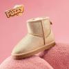 imageDREAM PAIRS Girls Boys Boots Kids Winter Ankle Faux Fur Lined Snow Shoes FuzzyClassic Kids Low Boot for ToddlerLittle KidBig KidGold