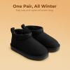 imageDREAM PAIRS Girls Boys Boots Kids Winter Ankle Faux Fur Lined Warm Snow Shoes Kid Short Boots for Little KidBig KidBlack