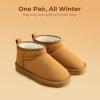 imageDREAM PAIRS Girls Boys Boots Kids Winter Ankle Faux Fur Lined Warm Snow Shoes Kid Short Boots for Little KidBig KidCamel