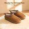 imageDREAM PAIRS Girls Boys Slippers Kids House Fuzzy Platform Indoor Outdoor Kids Slip on Slipper for Little Kid Big KidCamel