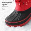 imageDREAM PAIRS Girls Boys Snow Boots WaterResistant Outdoor Warm Cozy AntiSlip Mid Calf Faux Fur Lining Winter Shoes for LittleBig KidsRedBlack