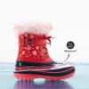 imageDREAM PAIRS Girls Boys Snow Boots WaterResistant Outdoor Warm Cozy AntiSlip Mid Calf Faux Fur Lining Winter Shoes for LittleBig KidsRedBlack