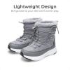 imageDREAM PAIRS Girls Boys Winter Snow Boots Slip Resistant Faux Fur Lined Windproof Warm SlipOn Boots for KidsGrey