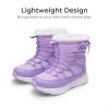 imageDREAM PAIRS Girls Boys Winter Snow Boots Slip Resistant Faux Fur Lined Windproof Warm SlipOn Boots for KidsPurple