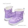 imageDREAM PAIRS Girls Boys Winter Snow Boots Slip Resistant Faux Fur Lined Windproof Warm SlipOn Boots for KidsPurple