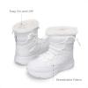 imageDREAM PAIRS Girls Boys Winter Snow Boots Slip Resistant Faux Fur Lined Windproof Warm SlipOn Boots for KidsWhite