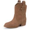 imageDREAM PAIRS Girls Cowgirl Boots Cowboy Boots with Low Heel Western Embroidered Fashion Mid Calf Shoes for ToddlerLittle KidBig KidCamel