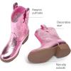 imageDREAM PAIRS Girls Cowgirl Boots Cowboy Boots with Low Heel Western Embroidered Fashion Mid Calf Shoes for ToddlerLittle KidBig KidPink