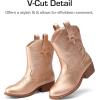 imageDREAM PAIRS Girls Cowgirl Boots Cowboy Boots with Low Heel Western Embroidered Fashion Mid Calf Shoes for ToddlerLittle KidBig KidRose Gold