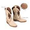 imageDREAM PAIRS Girls Cowgirl Cowboy Boots Western Fashion Mid Calf BootsKhakiBrown