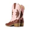 imageDREAM PAIRS Girls Cowgirl Cowboy Boots Western Fashion Mid Calf BootsPinkBrown