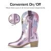 imageDREAM PAIRS Girls Cowgirl Cowboy Boots Western Fashion Mid Calf BootsPinkRainbow