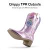 imageDREAM PAIRS Girls Cowgirl Cowboy Boots Western Fashion Mid Calf BootsPinkRainbow