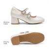 imageDREAM PAIRS Girls Dress Shoes Mary Jane Double Straps High Heel Easter Wedding Party Church Princess Communion Pumps for LittleBig KidsIvory