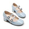 imageDREAM PAIRS Girls Dress Shoes Mary Jane Double Straps High Heel Easter Wedding Party Church Princess Communion Pumps for LittleBig KidsLight Blue